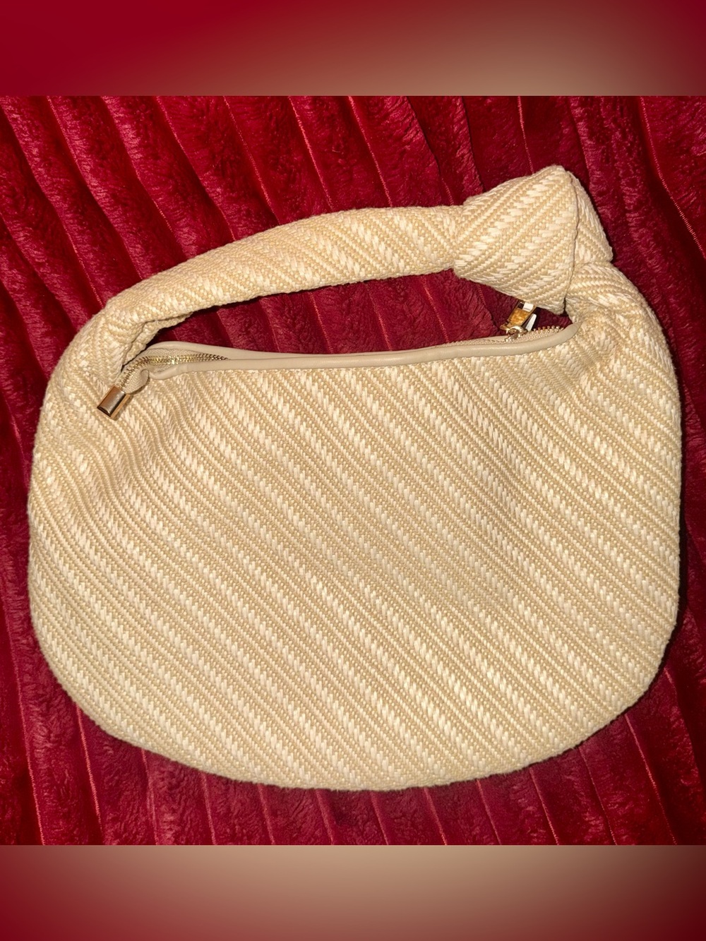 Woven Cream Shoulder Bag – Neutral Summer Tote